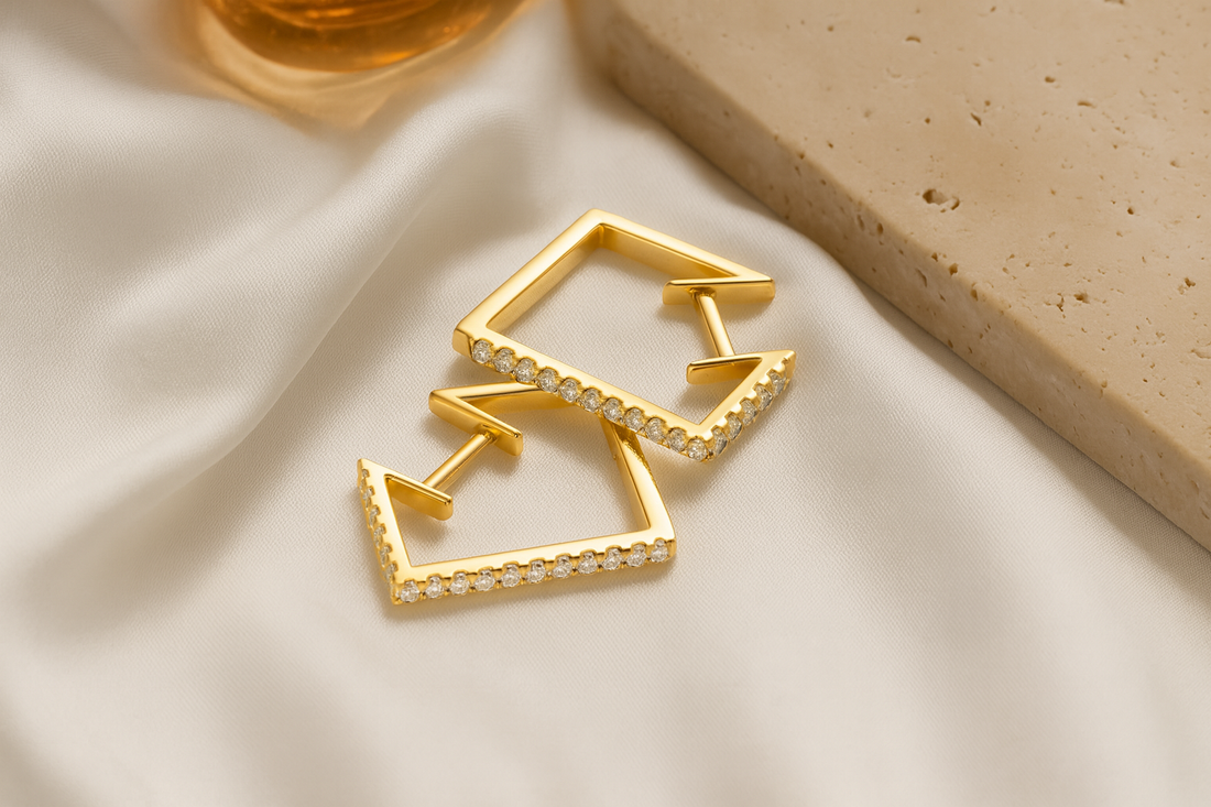 Gleam Edge Diamond Earrings