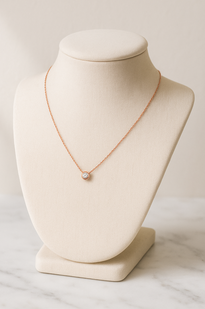 0.14ct Diamond Pendant in Rose Gold