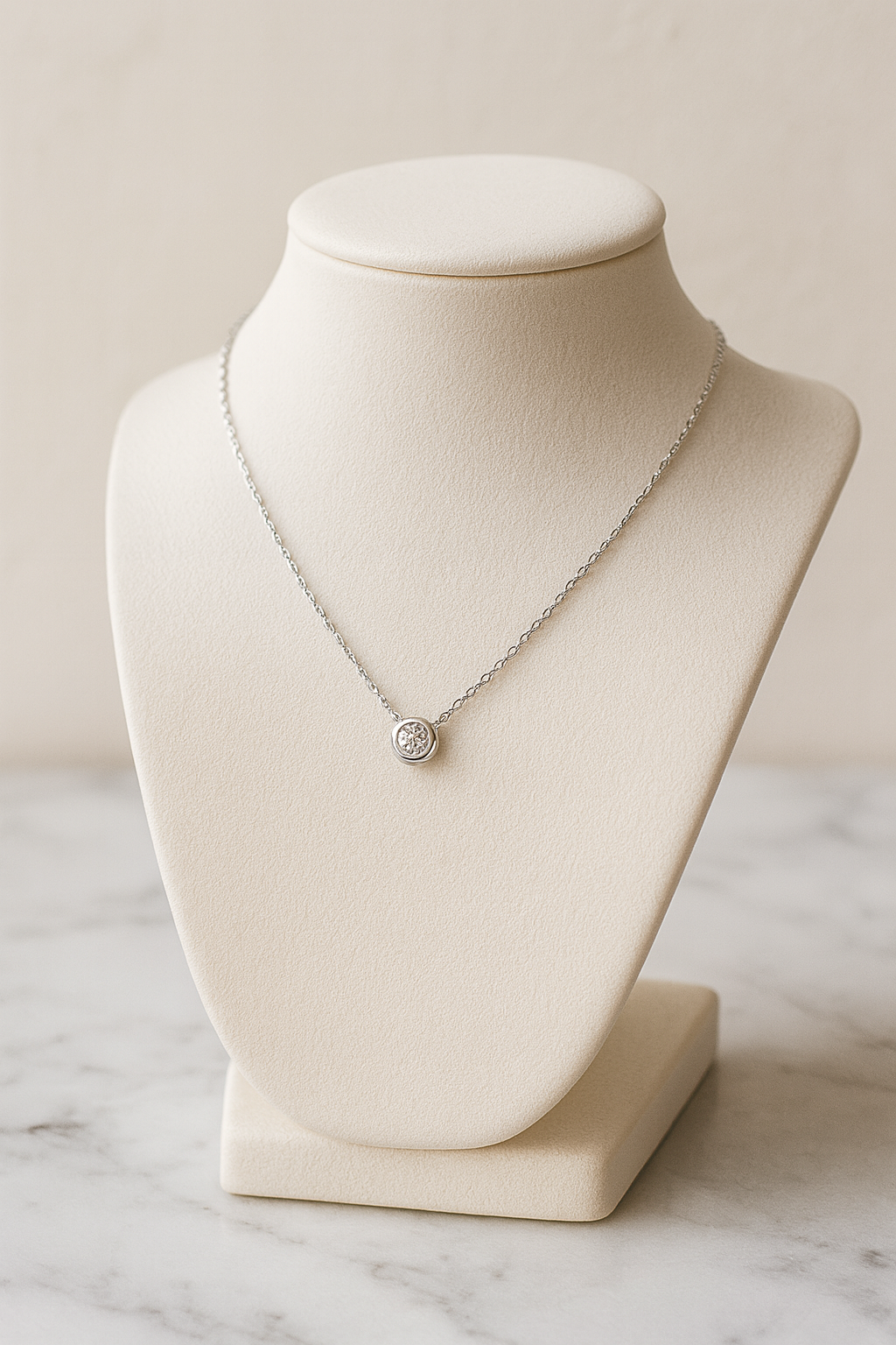 0.14CT Diamond Pendant in White Gold
