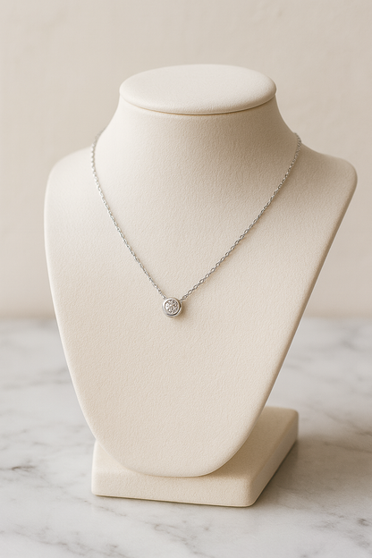 0.14CT Diamond Pendant in White Gold