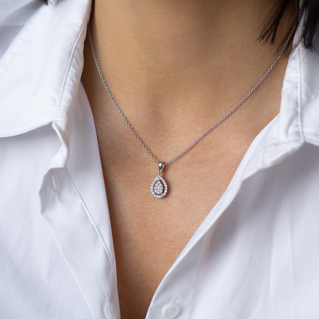 Diamond Cluster Pendant on Chain