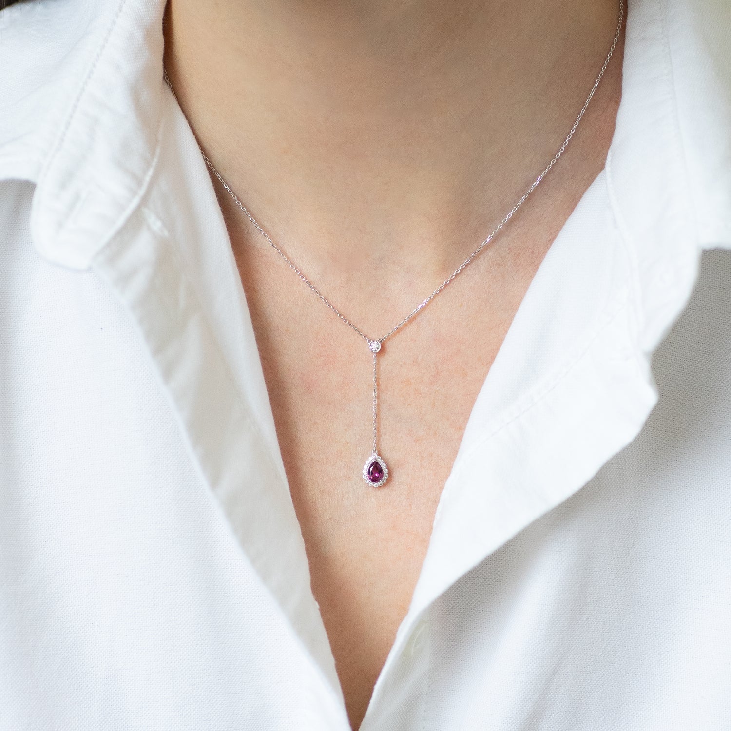 Pink Pear Shape Sapphire Pendant