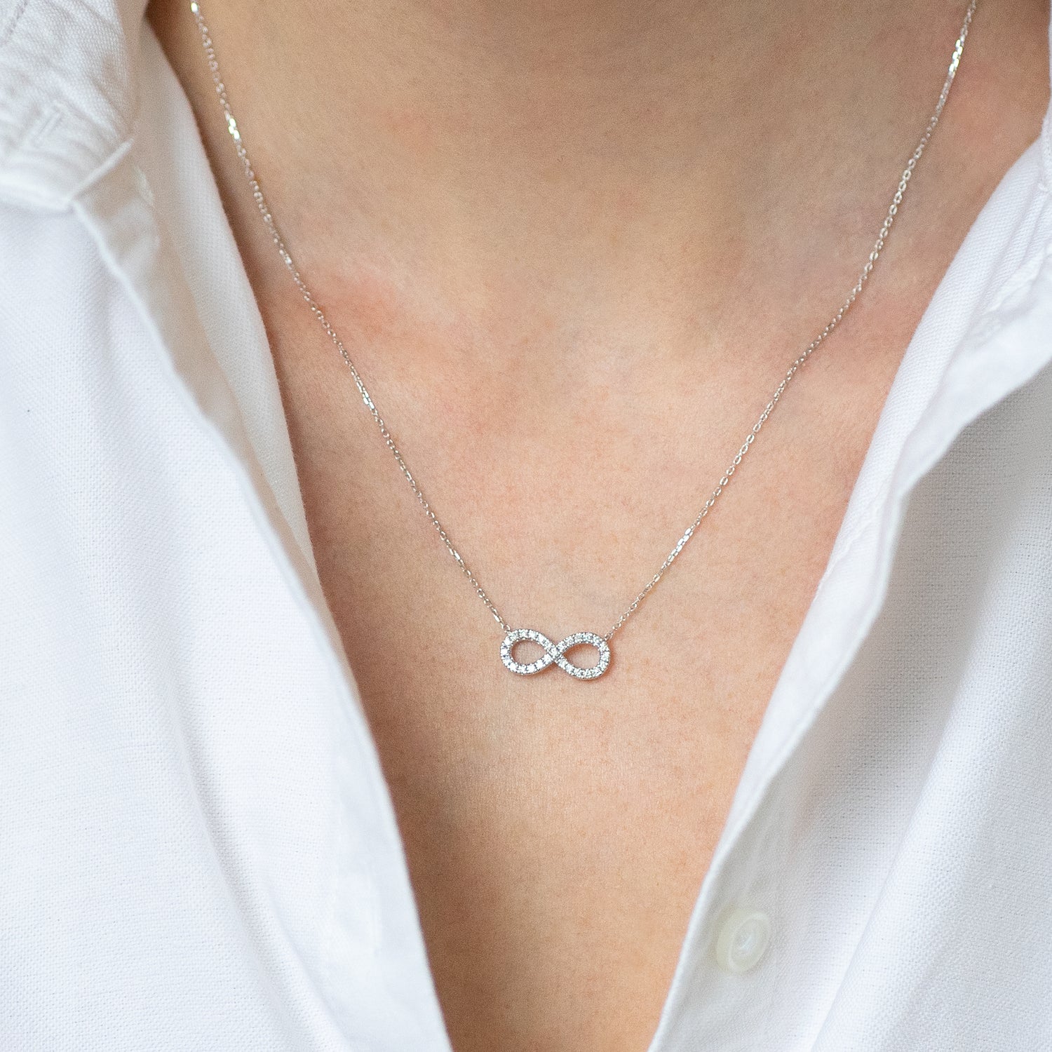 Infinity Necklace with Diamonds