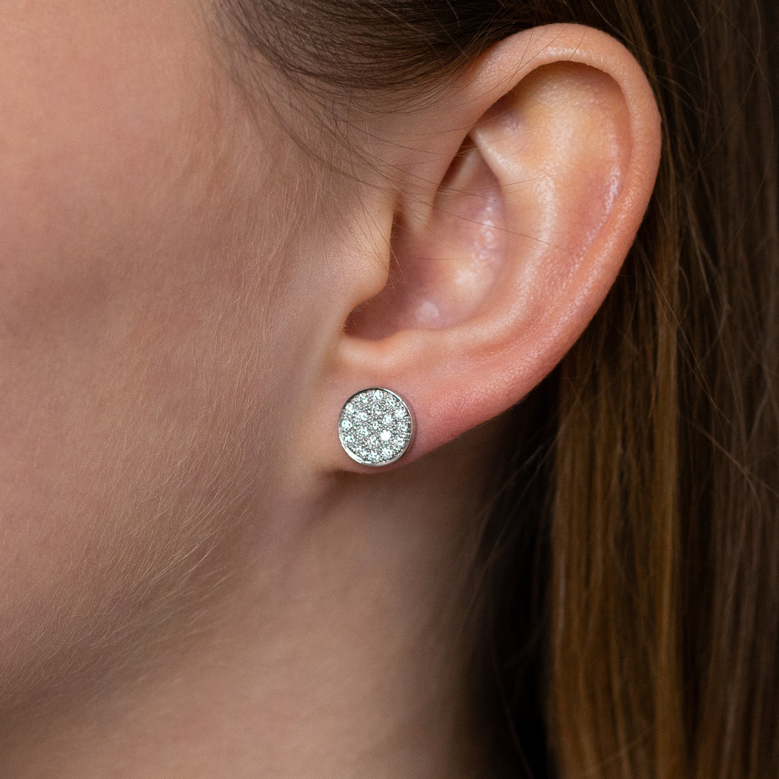 Circle of Life Stud Earrings with Diamonds