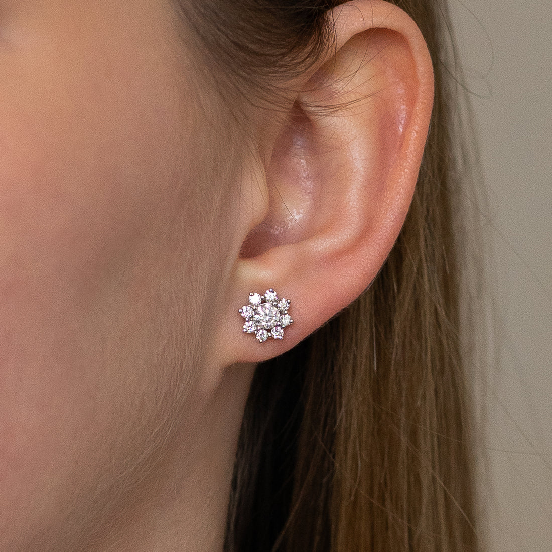 Daisy Cluster Diamond Earrings