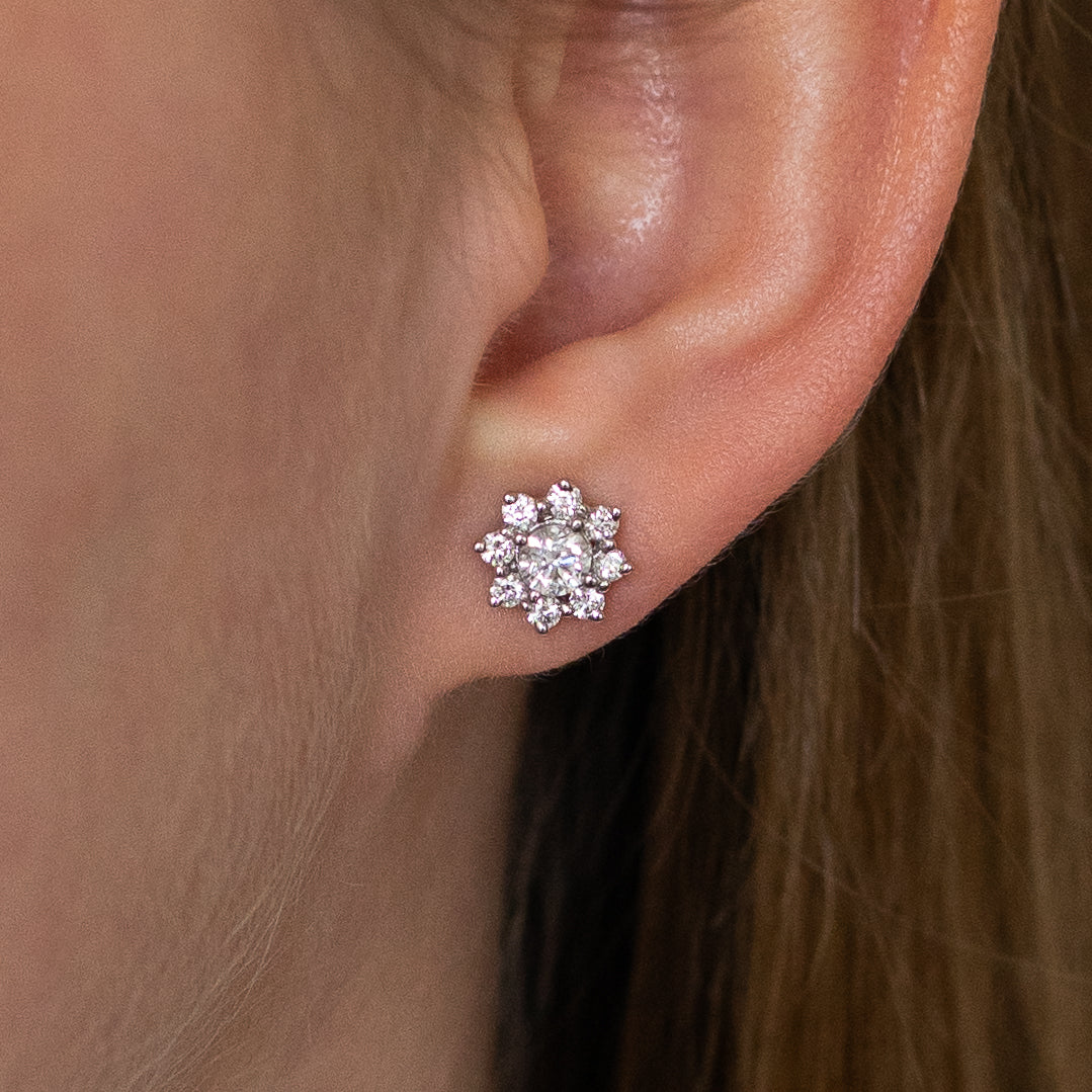 Daisy Cluster Diamond Earrings