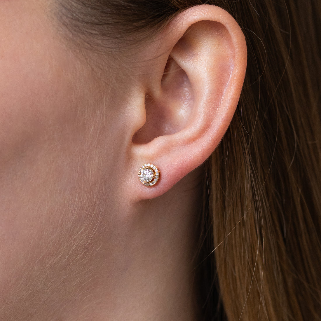 Diamond Earrings in Yellow Gold