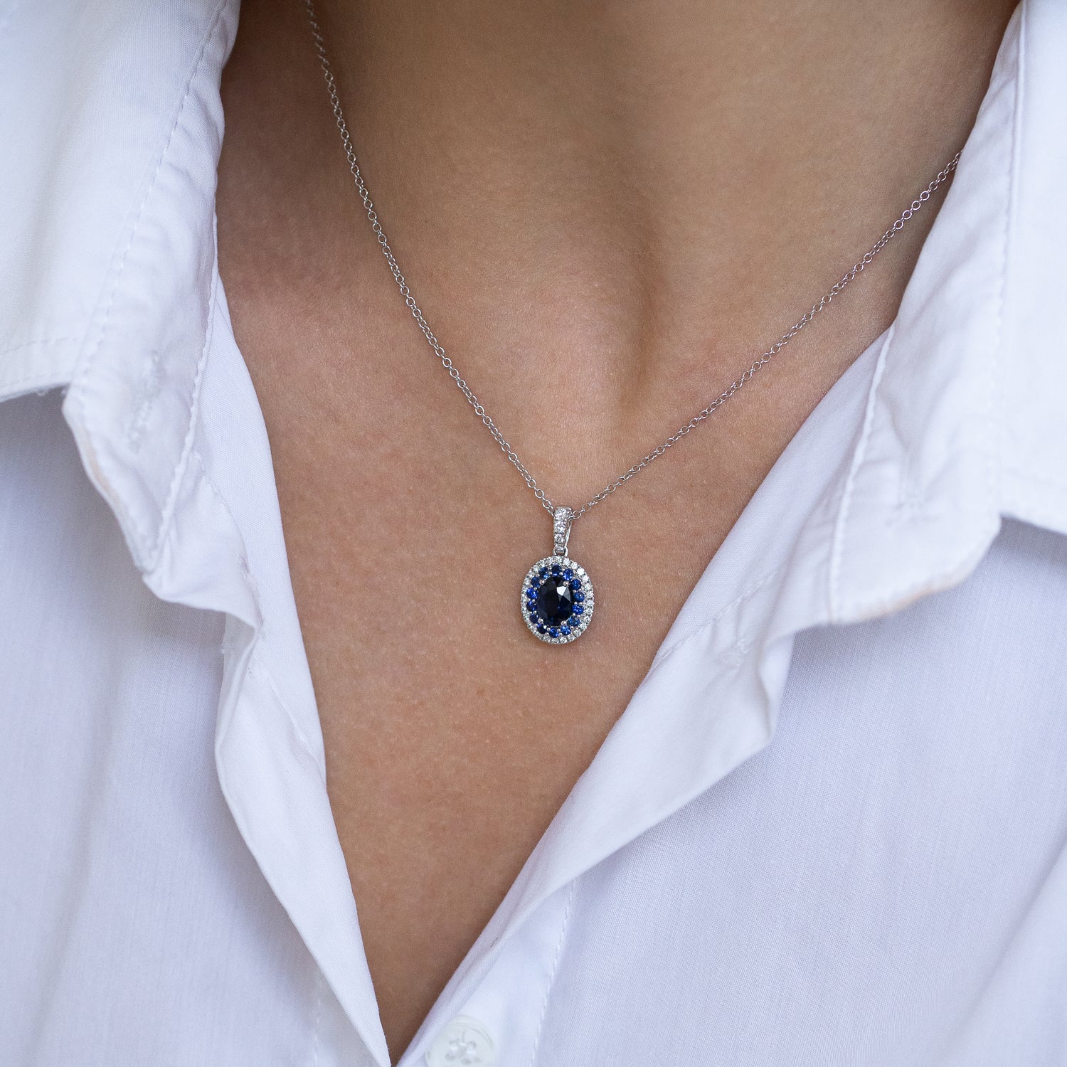 Sapphire and Diamond Pendant