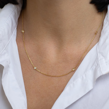 Yellow Gold Necklace with Diamonds