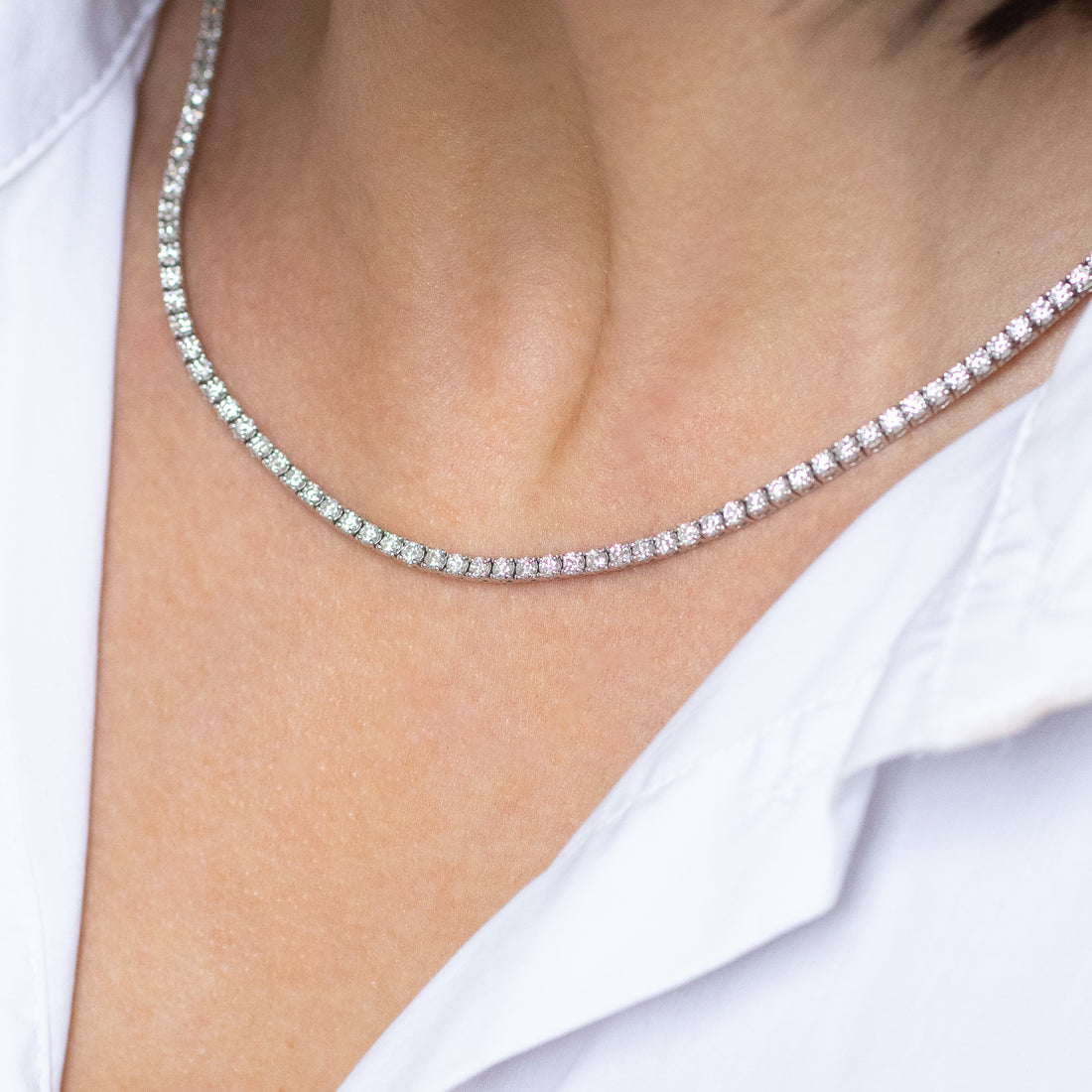 Diamonds Tennis Necklace in White Gold