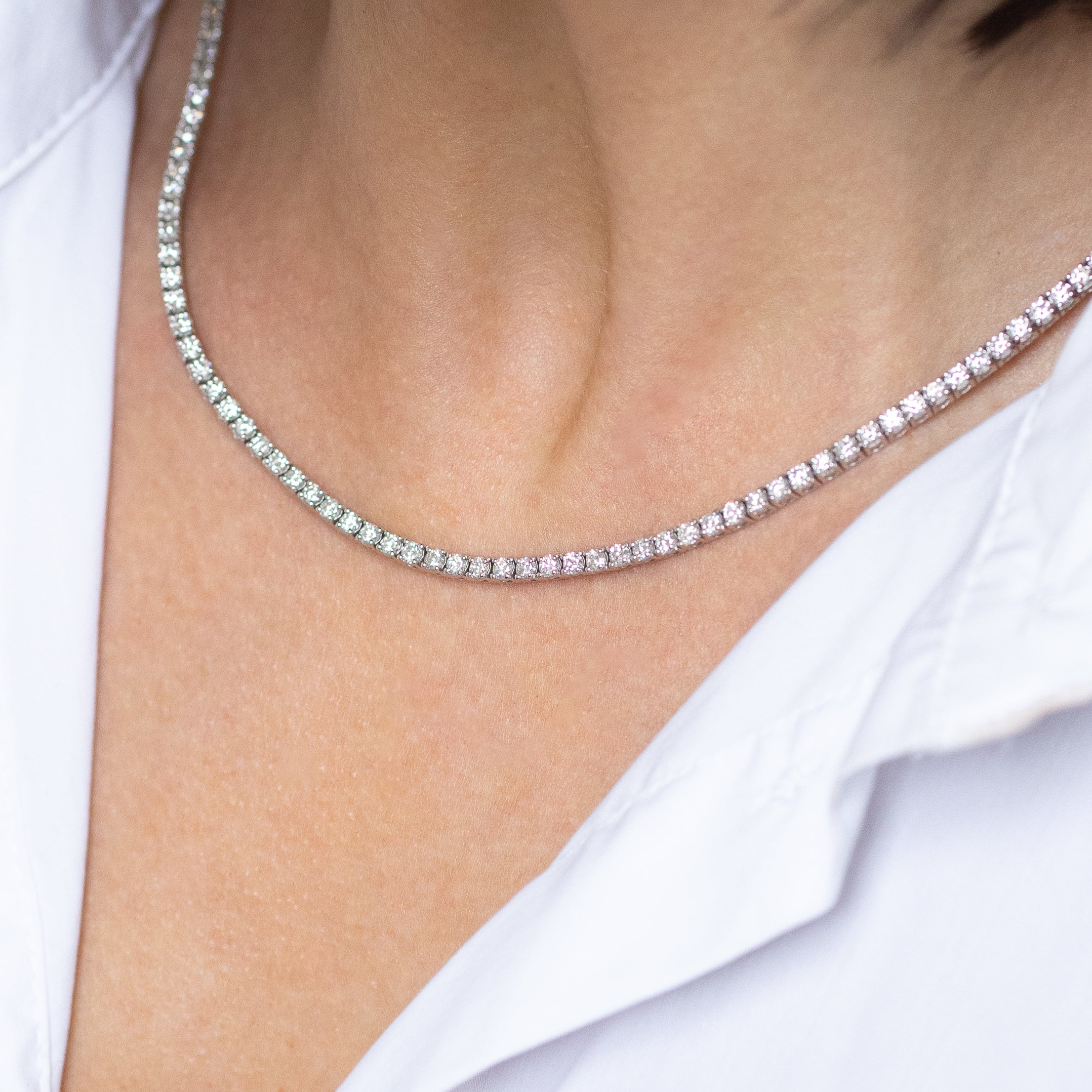 Diamonds Tennis Necklace in White Gold