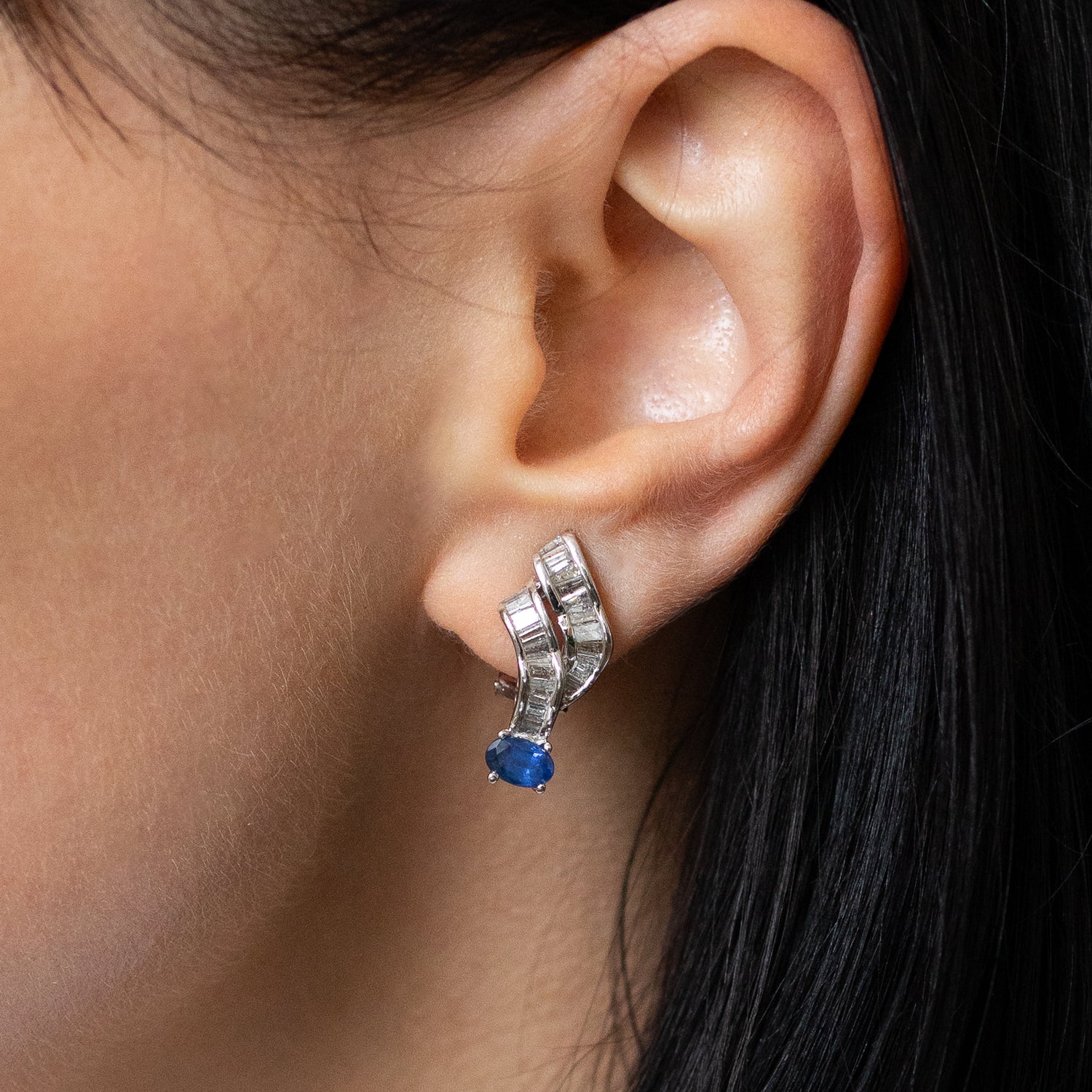 Sapphire and Diamond Earrings