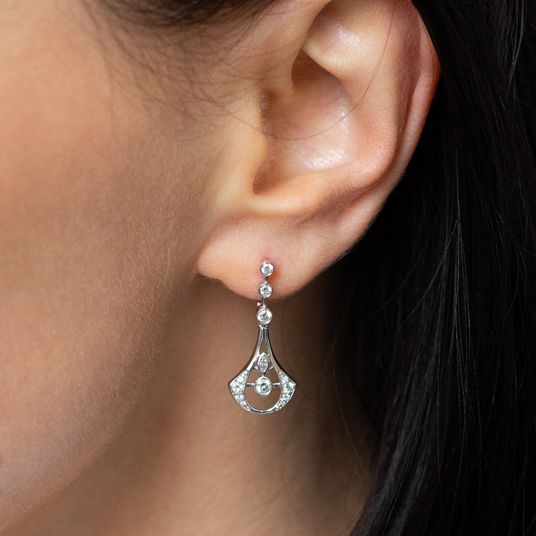 Diamond Earrings in White Gold