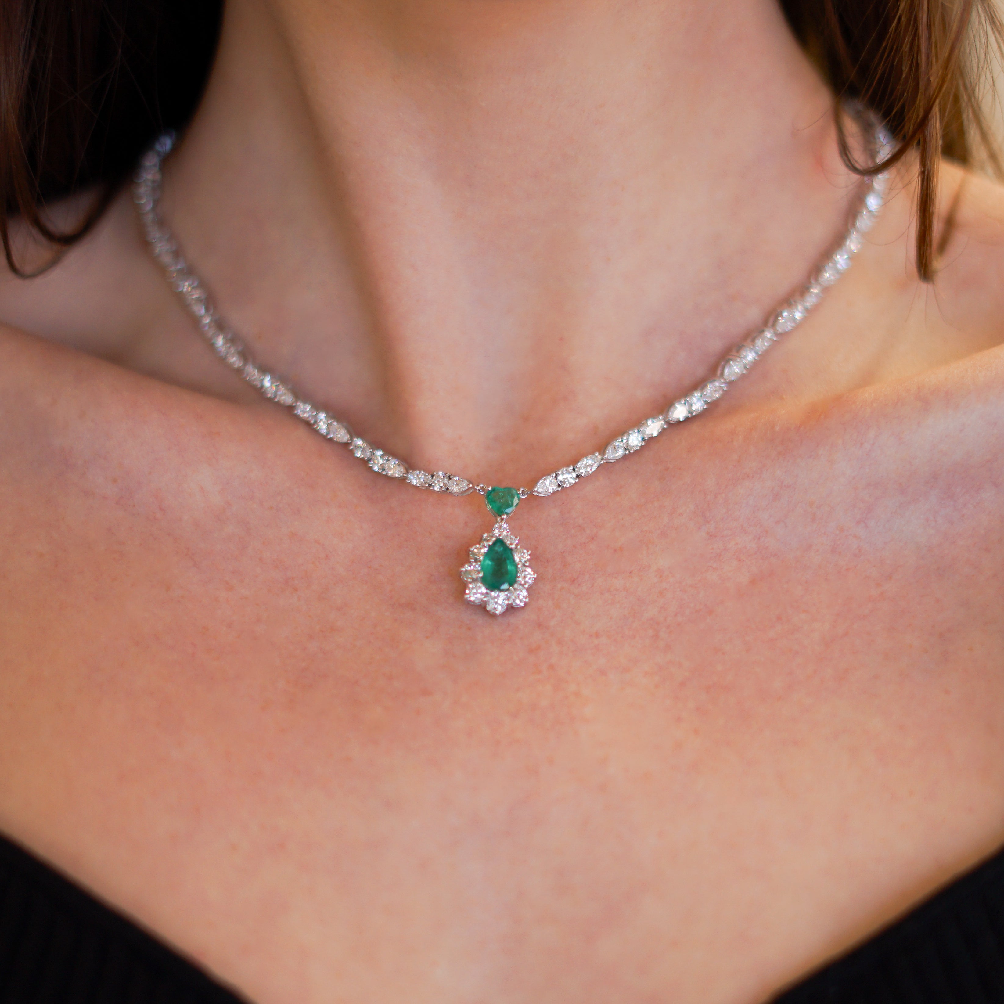 Emerald Necklace with Diamonds