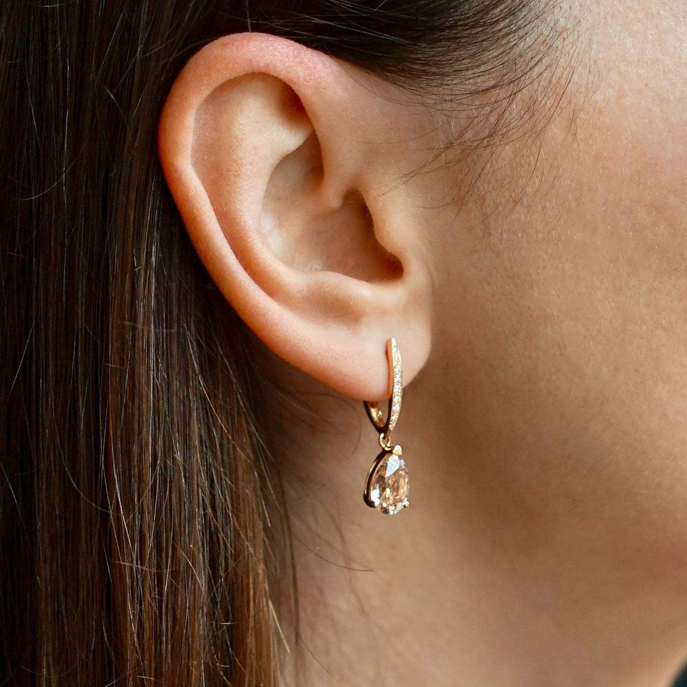 Morganite Earrings in Rose Gold