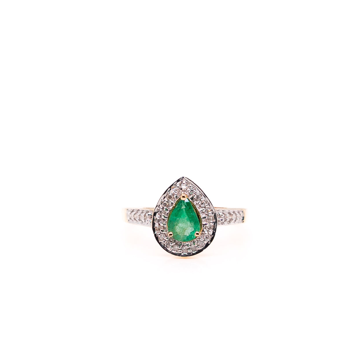 0.60ct Pear Shape Emerald Ring