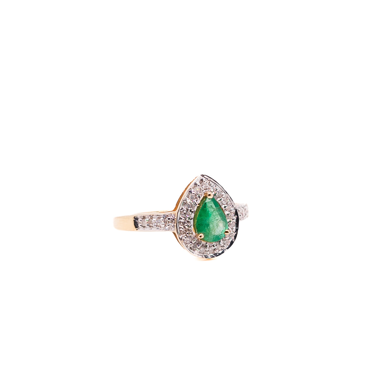 0.60ct Pear Shape Emerald Ring