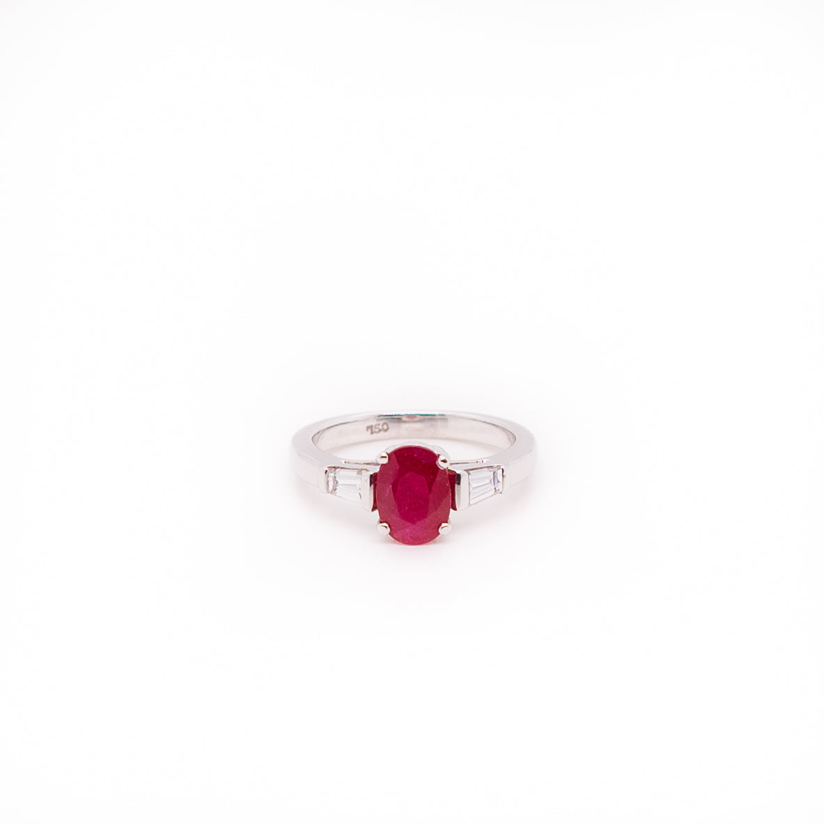 1.37ct Ruby and Diamond Trilogy Ring