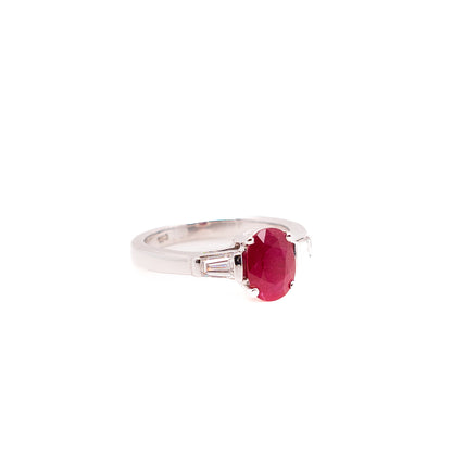 1.37ct Ruby and Diamond Trilogy Ring