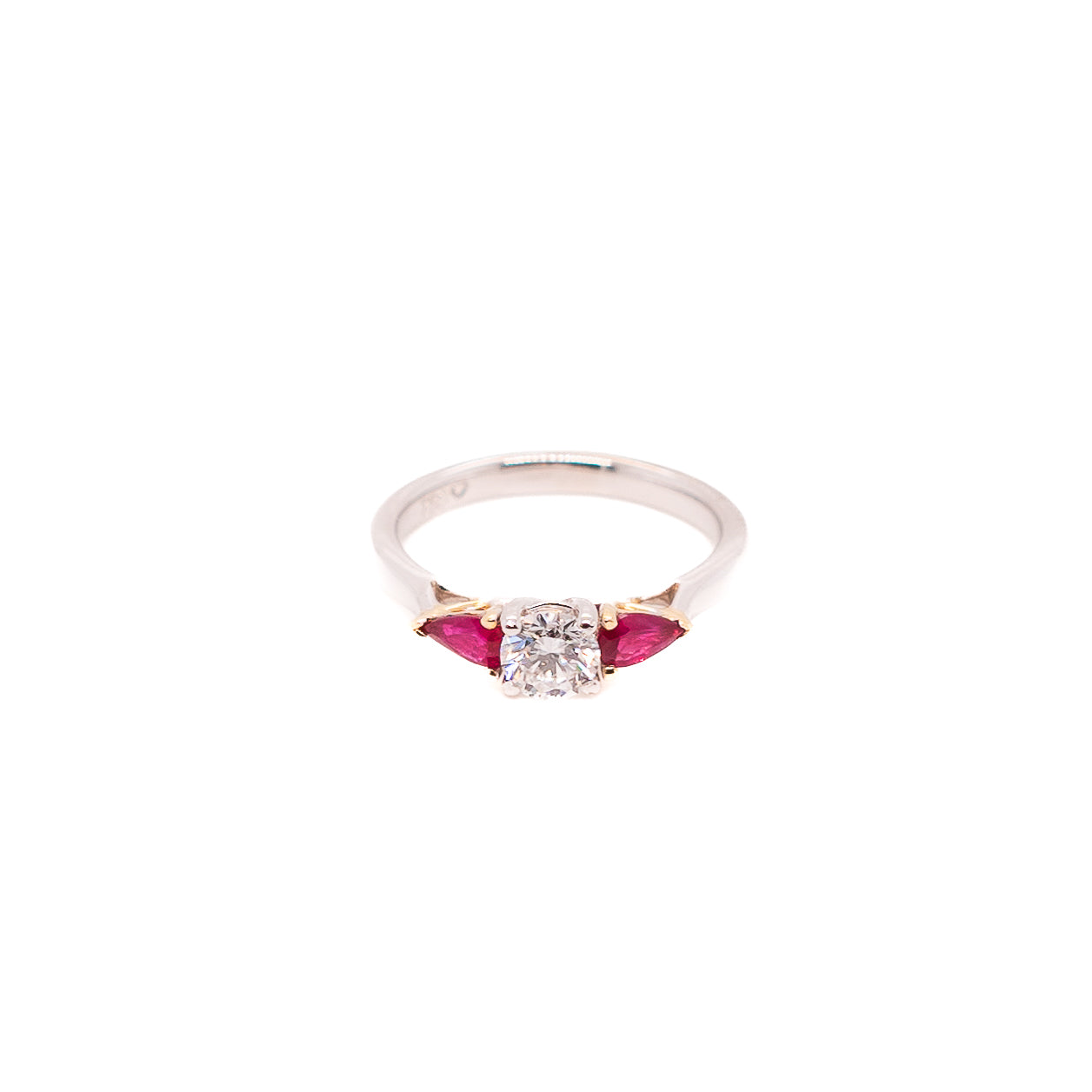 Diamond and Ruby Trilogy Ring