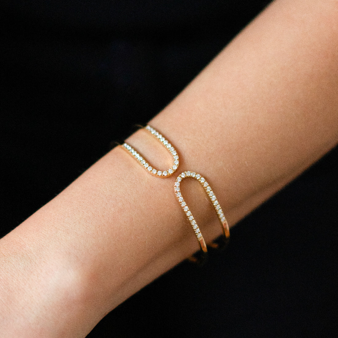 Yellow Gold Eternity Bracelet with Round Diamonds