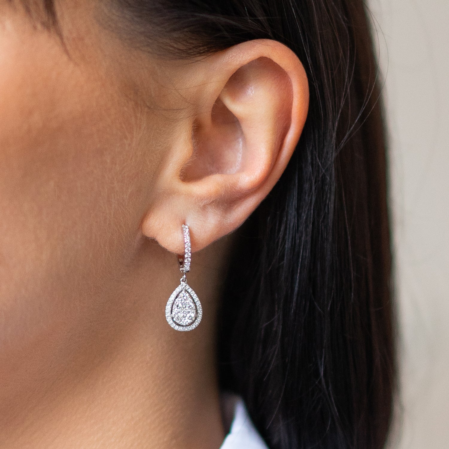 1.20ct Pear shape Diamond Earrings
