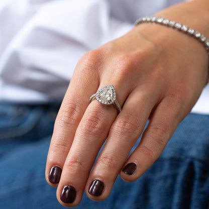 1.61 Pear Shape Diamond Ring in Platinum