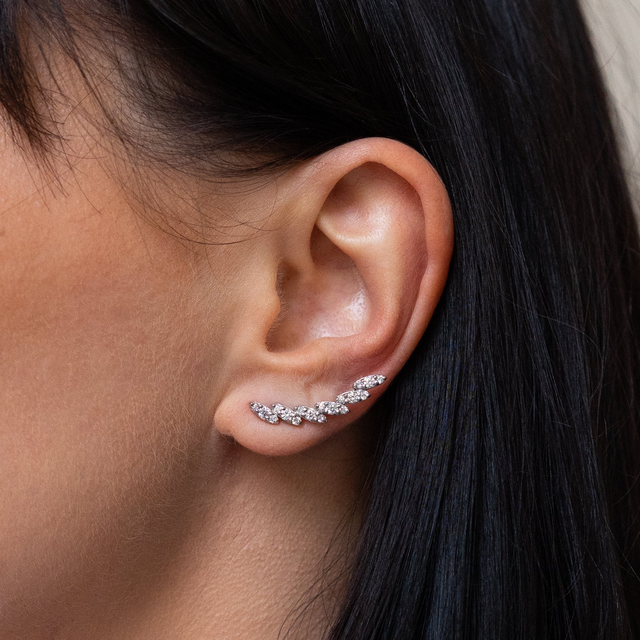 0.84ct Diamond Leaf Earrings