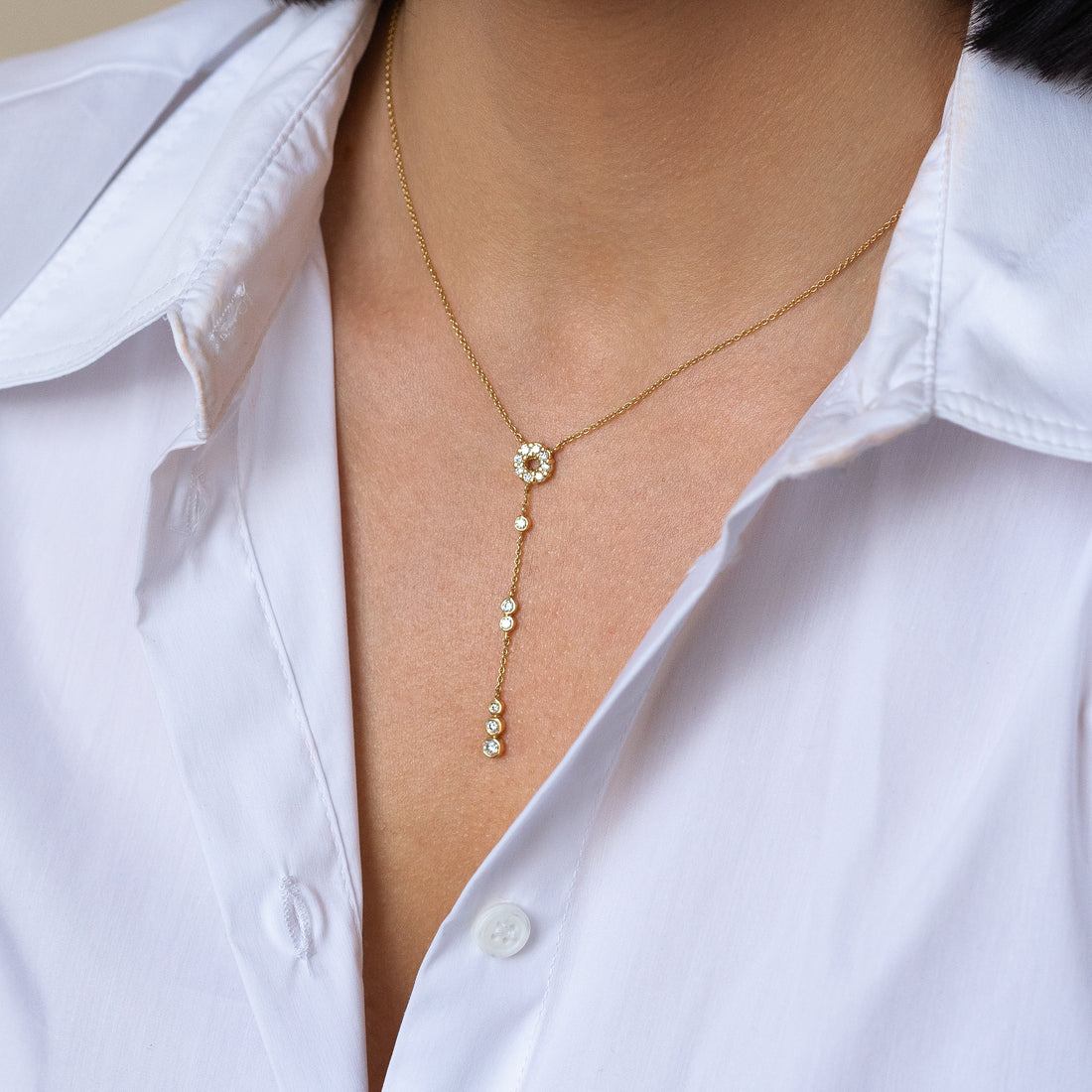 Diamond Pendant on Chain in Yellow Gold