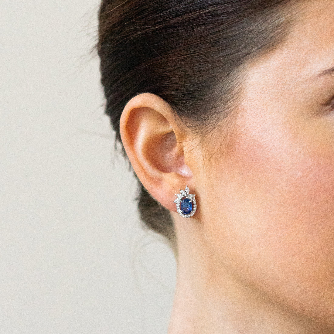 Sapphire and Diamond Earrings