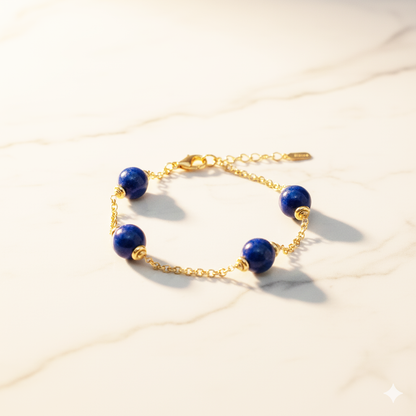 Azure-Deep Drop Lapis Lazuli 18ct Gold Bracelet