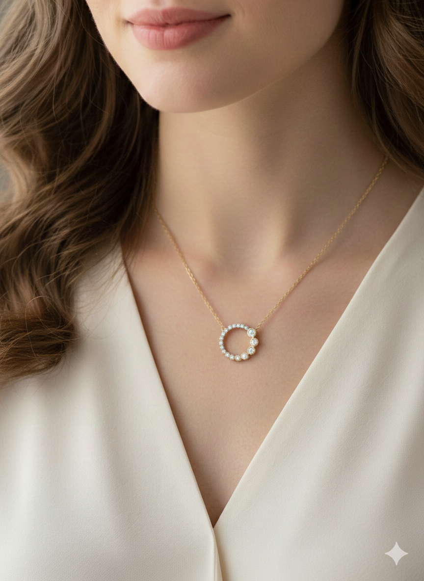 Celestial Halo" Diamond Necklace