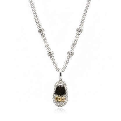 Baby Shoe Necklace in 18ct White Gold and Diamonds