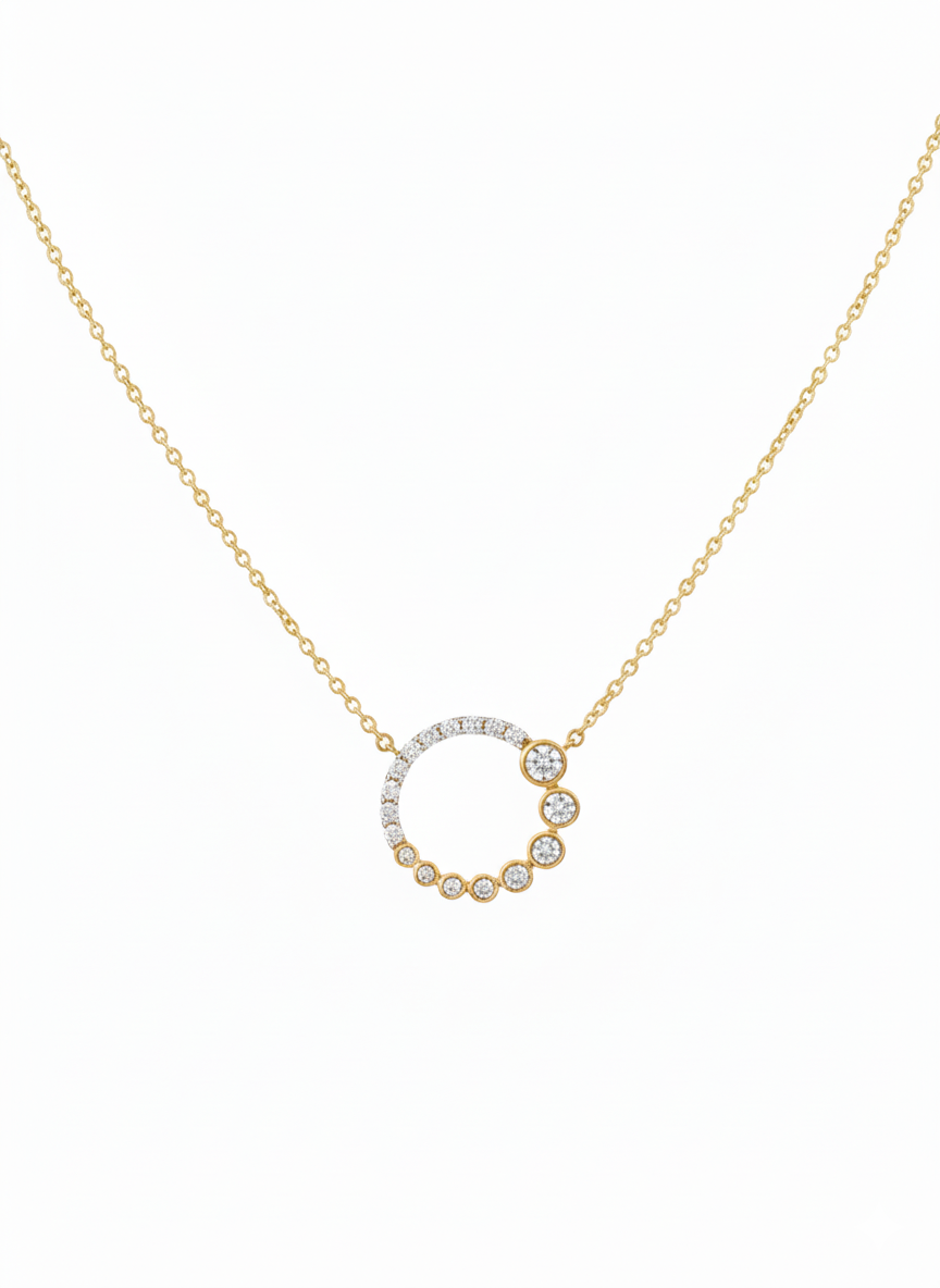 Celestial Halo" Diamond Necklace