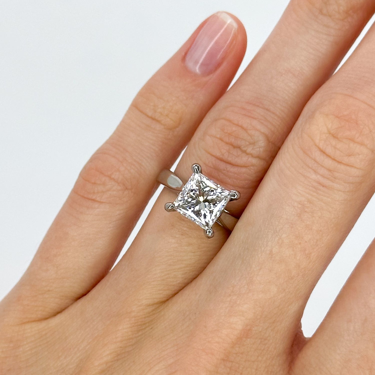 3.02ct Lab-Grown Princess Cut Diamond Ring