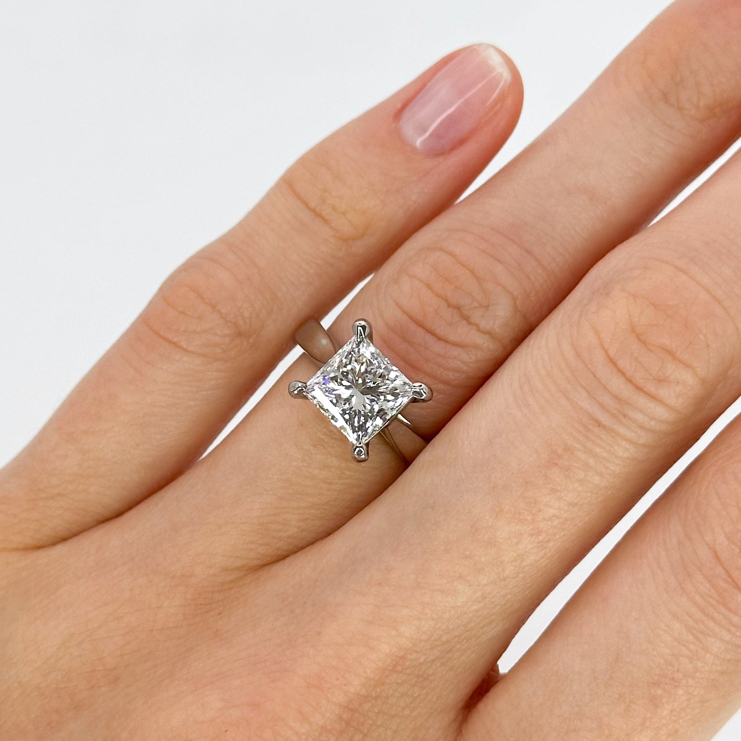 3.02ct Lab-Grown Princess Cut Diamond Ring