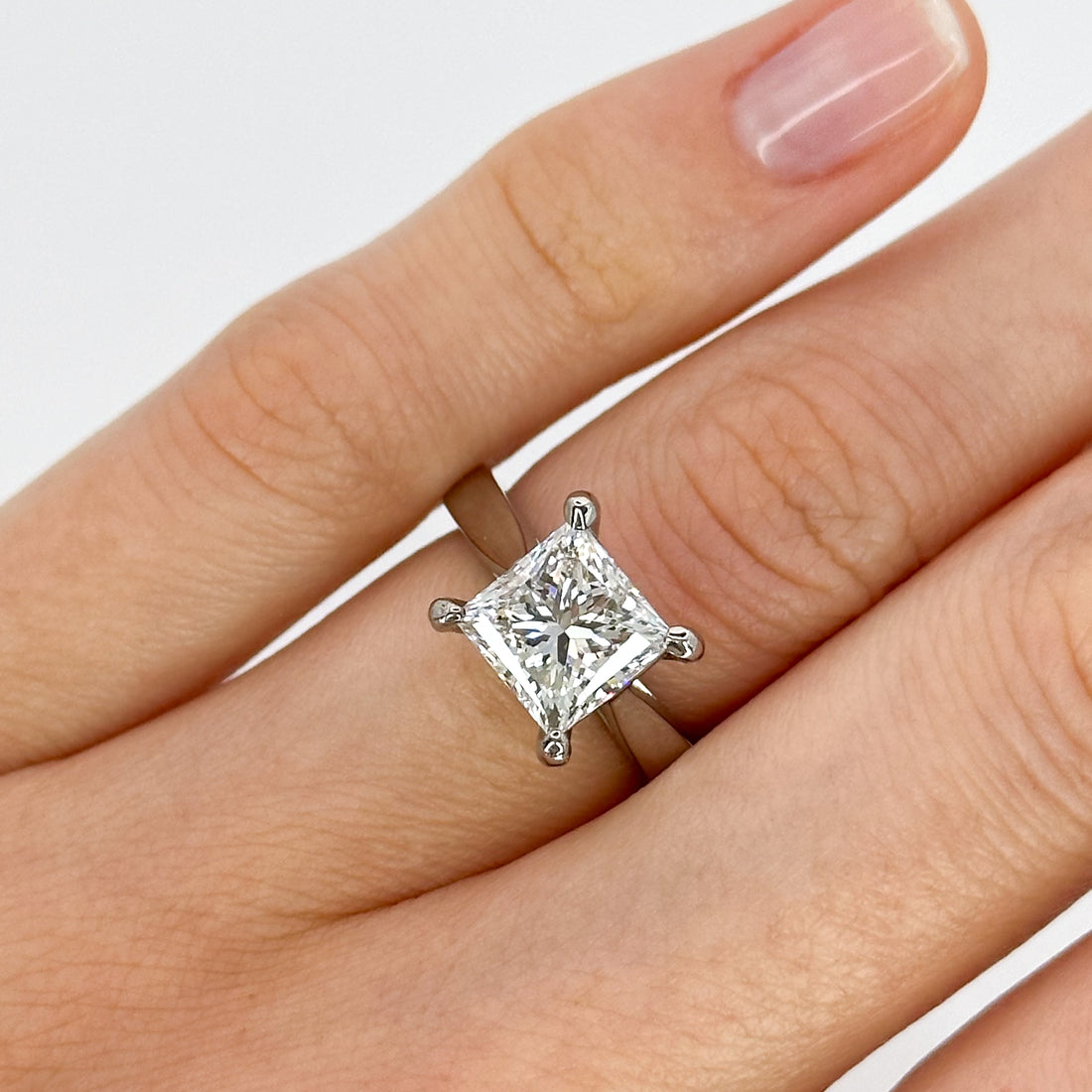 3.02ct Lab-Grown Princess Cut Diamond Ring