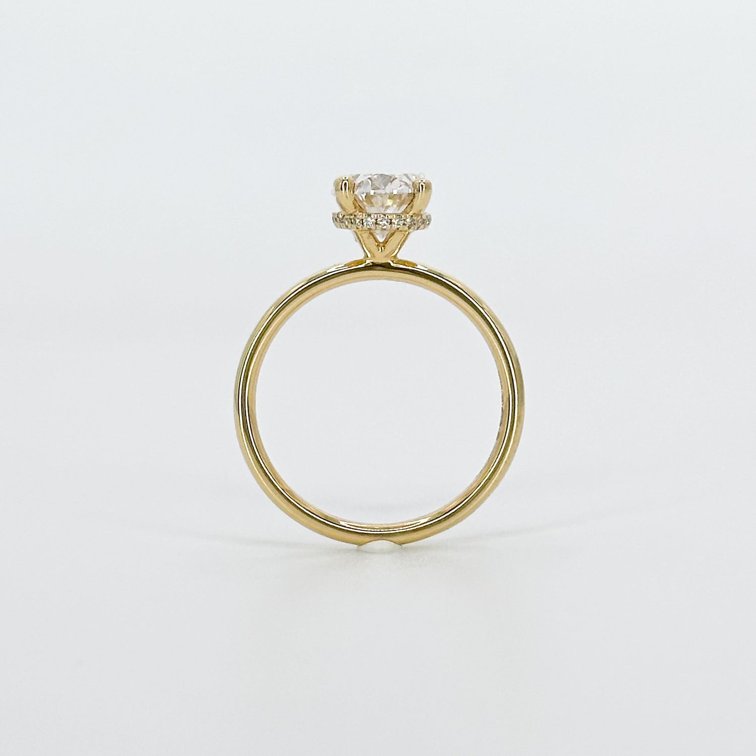 2.00ct Lab-Grown Oval Cut Diamond Ring with Hidden Halo