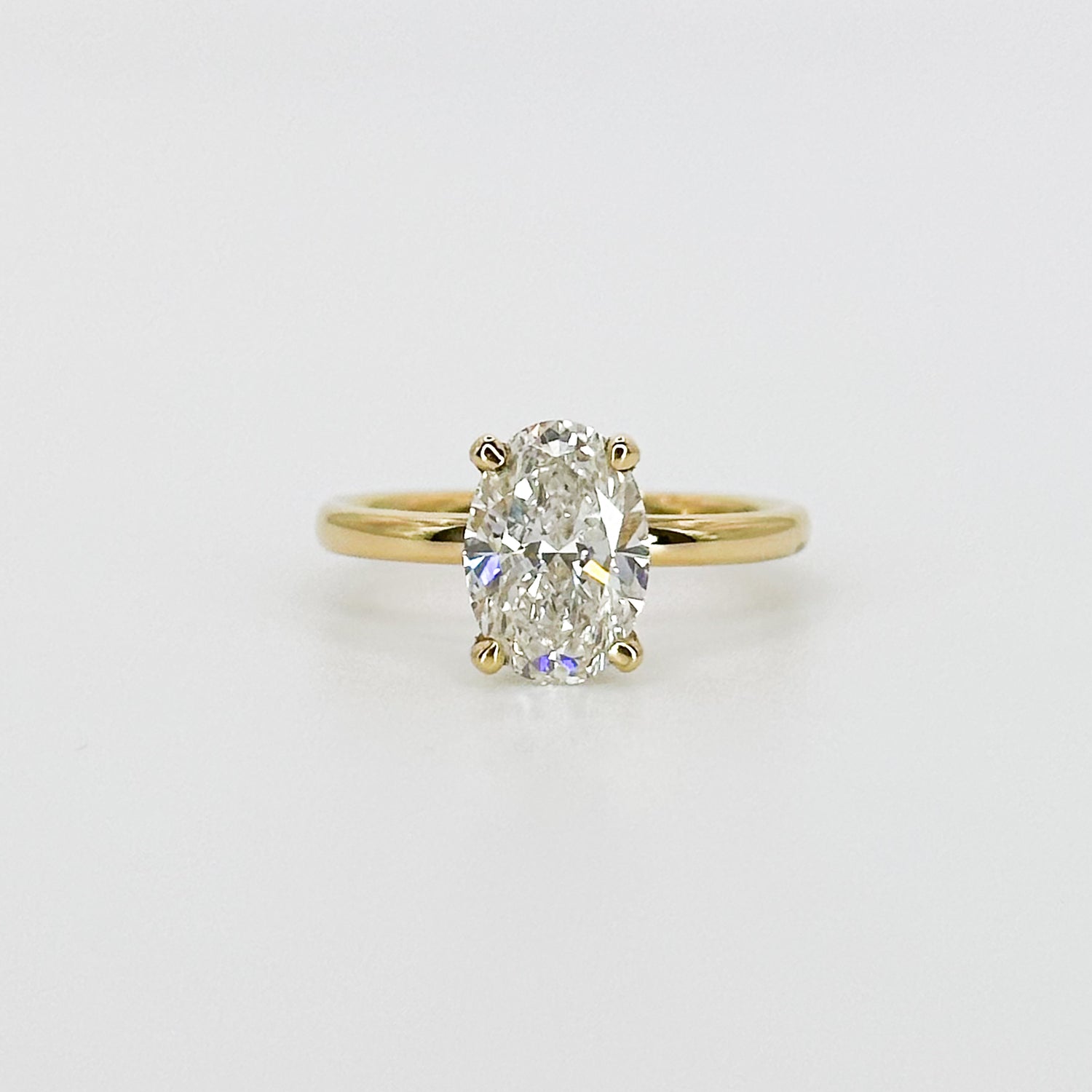 2.00ct Lab-Grown Oval Cut Diamond Ring with Hidden Halo