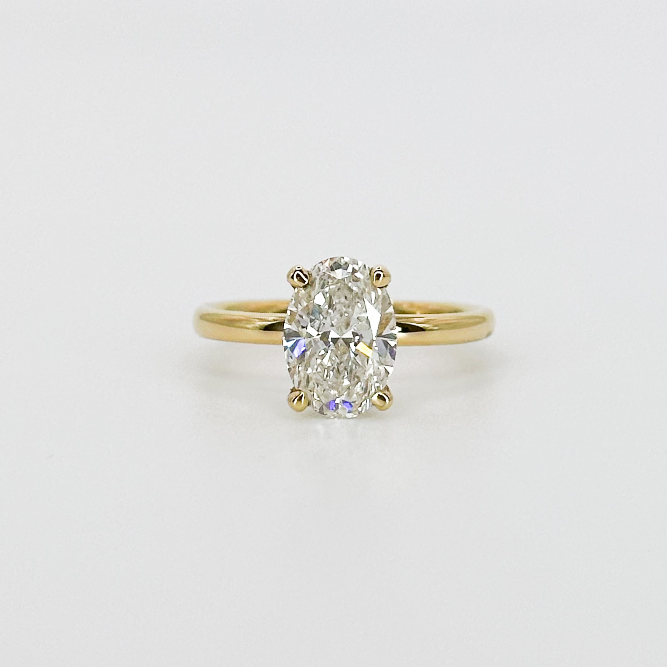 2.00ct Lab-Grown Oval Cut Diamond Ring with Hidden Halo