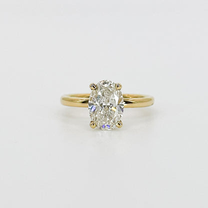 2.00ct Lab-Grown Oval Cut Diamond Ring with Hidden Halo