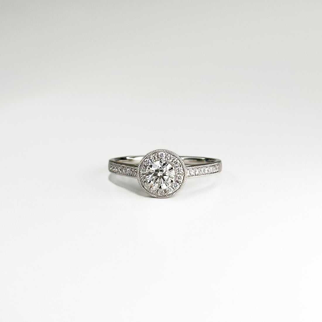 0.38ct Round Diamond Ring with Diamond Halo