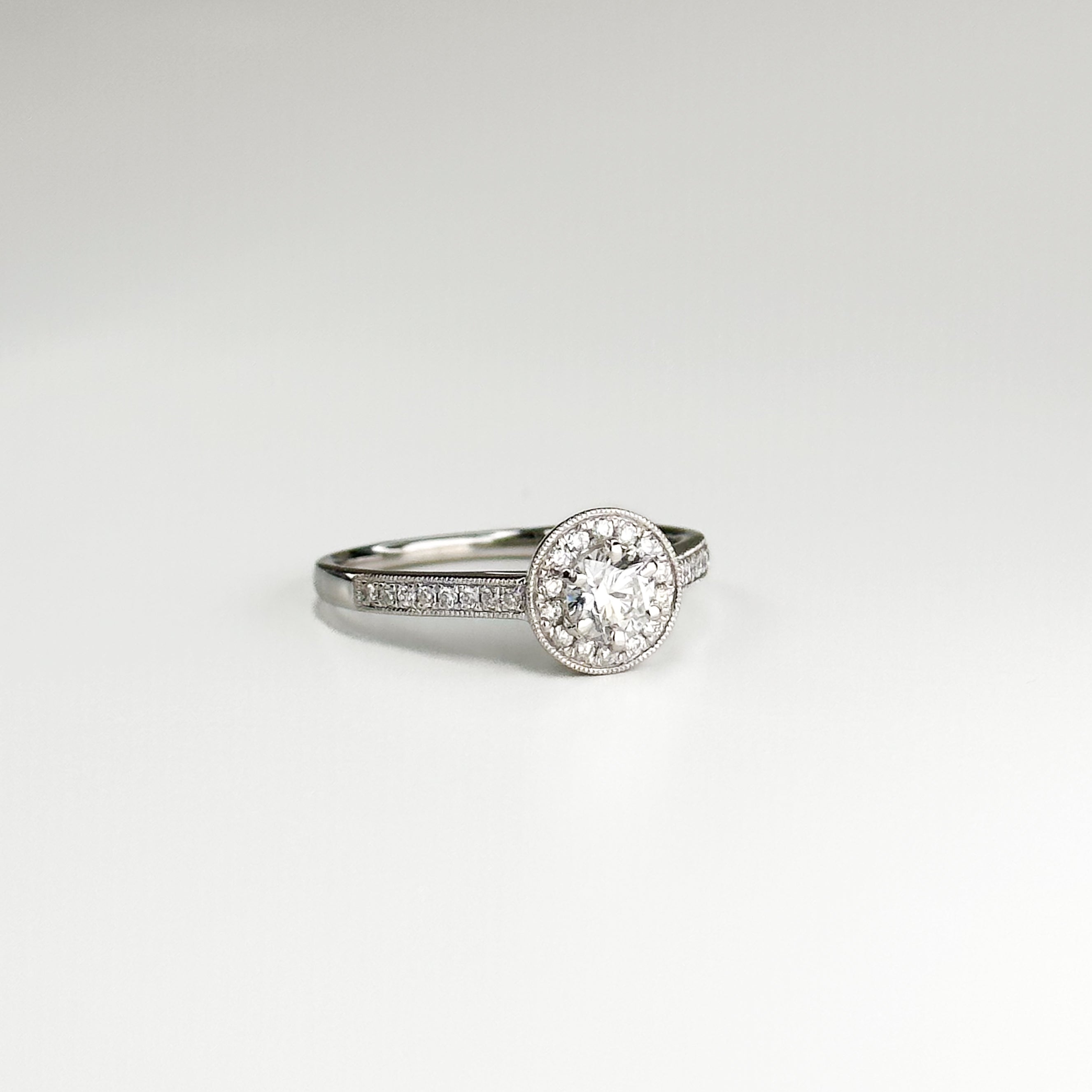 0.38ct Round Diamond Ring with Diamond Halo