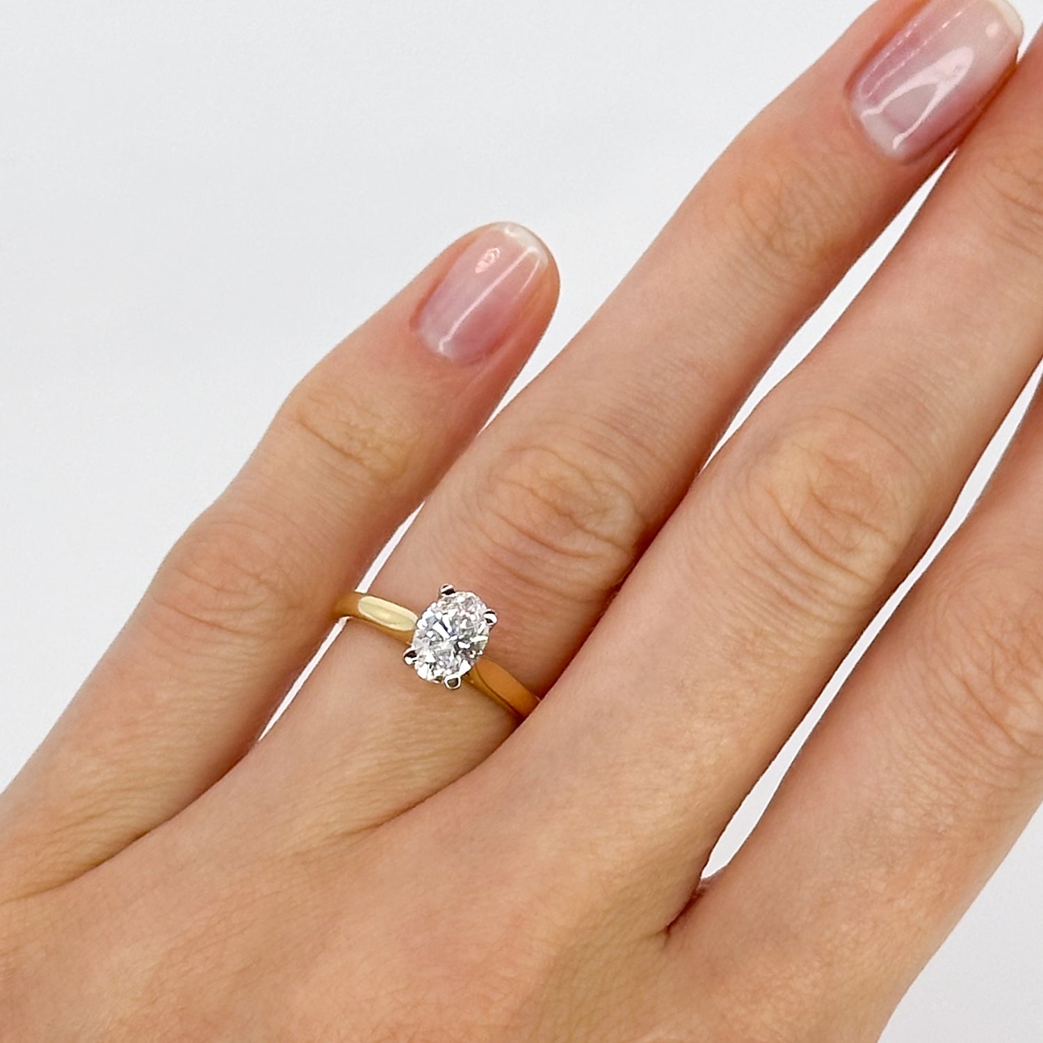 0.90ct Lab-Grown Oval Cut Diamond Ring