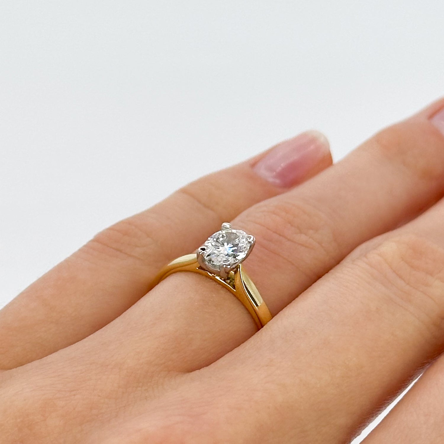 0.90ct Lab-Grown Oval Cut Diamond Ring