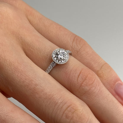 0.38ct Round Diamond Ring with Diamond Halo