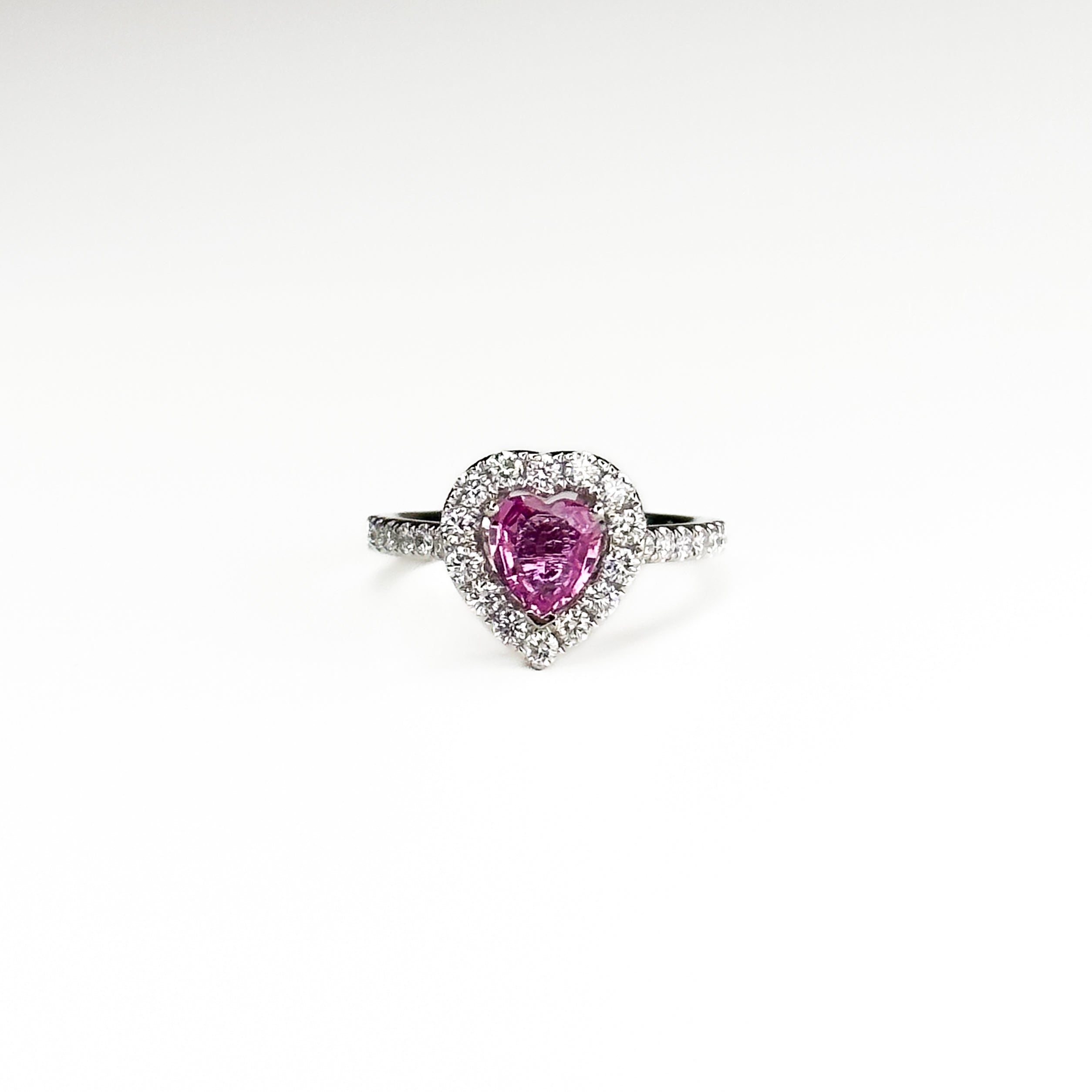 0.94ct Heart Shape Pink Sapphire Ring