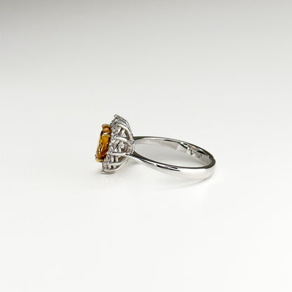 1.37ct Heart Shape Yellow Sapphire Ring