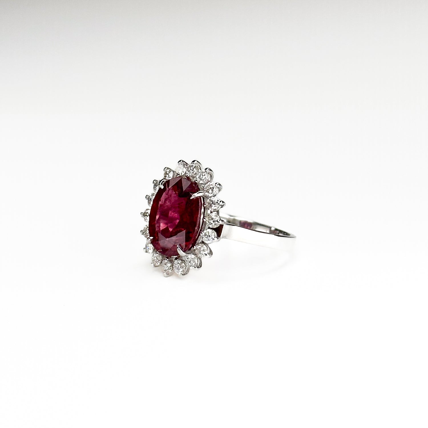 4.37ct Oval Pink Ruby Ring
