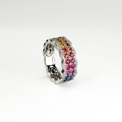 Rainbow Sapphires Dress Ring